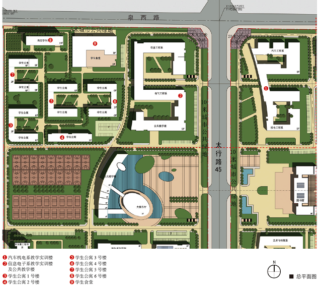 邢台学院全景平面图图片